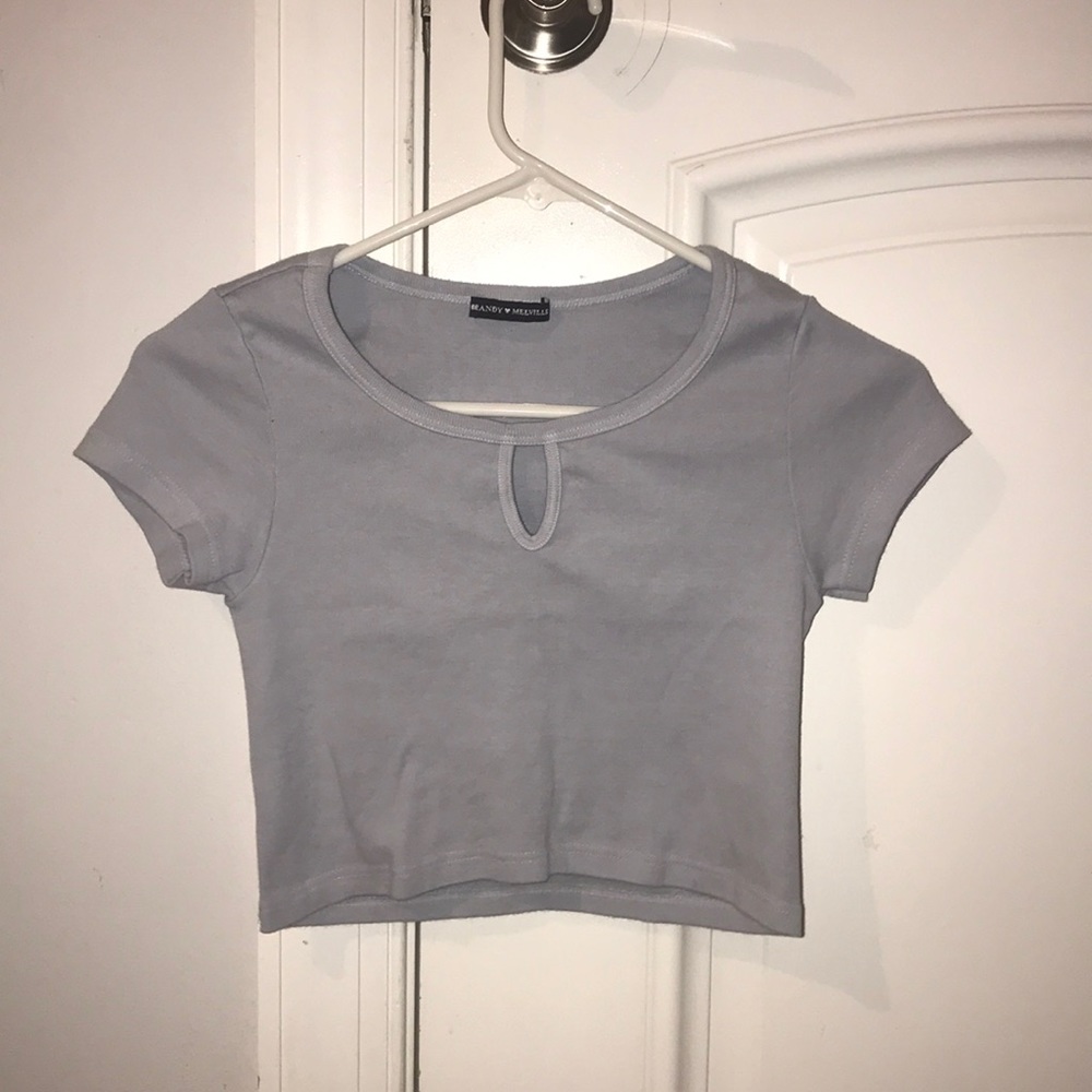 brandy melville light blue crop top (rare)